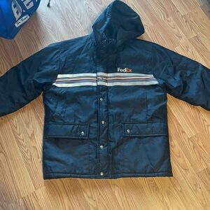 COPY - Fedex Stan Herman VF Imagewear Reflective Rain Coat Hooded Adult RG-3XL